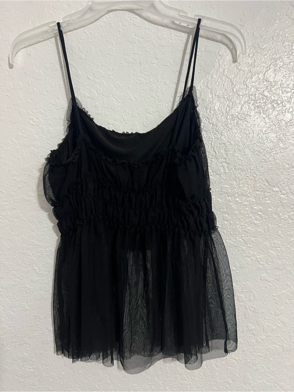 H&M Lingerie Top Womens Size Small Black Sheer Pajama Spaghetti Strap #639